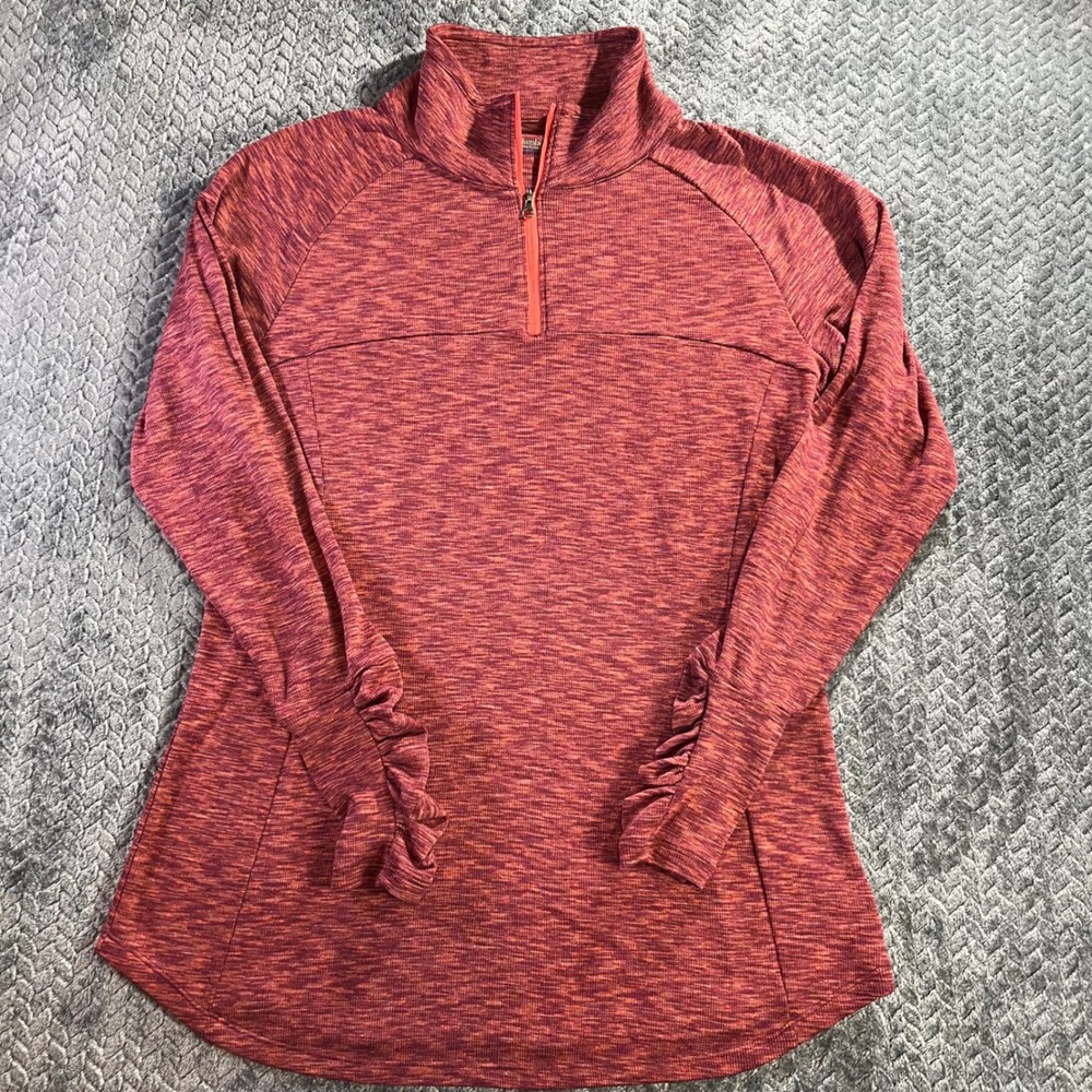 Columbia Womens 1/4 Zip Pullover Long Sleeve Activewear Top Size‎ L Heathered